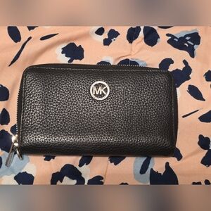 Michael Kors Black Pebbled Leather Wallet